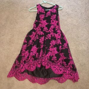 Girls hot pink and black formal dress